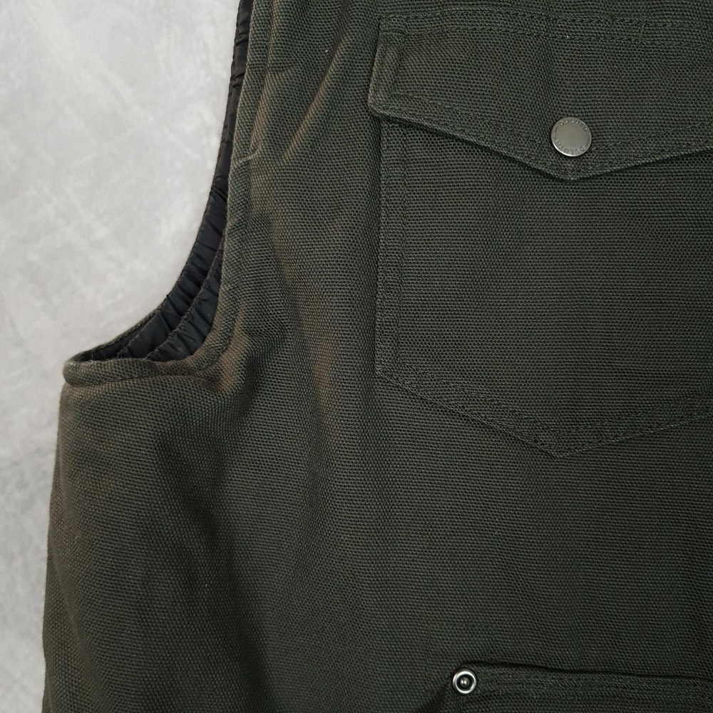 Duluth Trading Vest Mens Large Green Canvas Quilted Superior Fire Hose - Picture 5 of 16